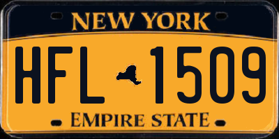 NY license plate HFL1509
