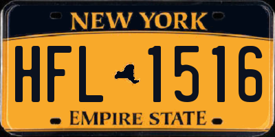 NY license plate HFL1516