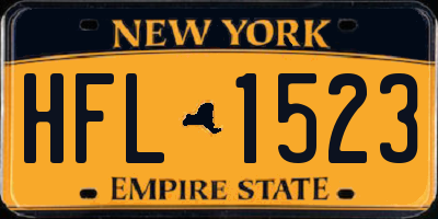 NY license plate HFL1523