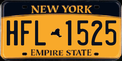 NY license plate HFL1525