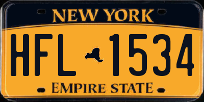 NY license plate HFL1534