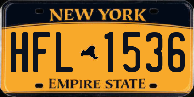 NY license plate HFL1536