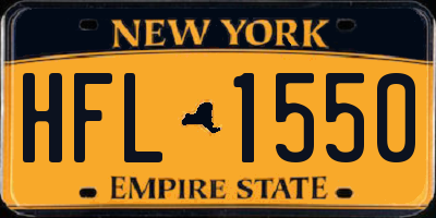 NY license plate HFL1550