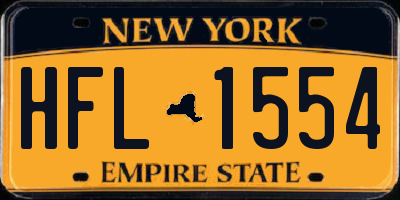 NY license plate HFL1554