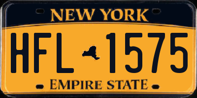 NY license plate HFL1575