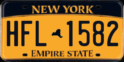 NY license plate HFL1582