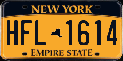 NY license plate HFL1614