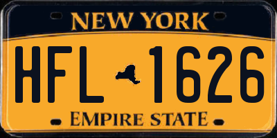 NY license plate HFL1626
