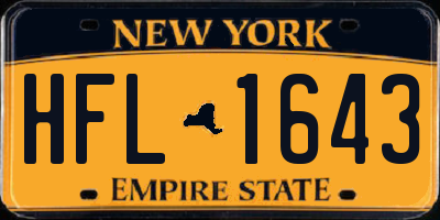 NY license plate HFL1643