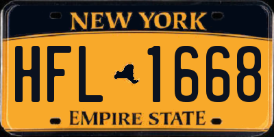 NY license plate HFL1668