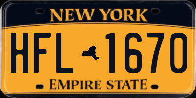 NY license plate HFL1670