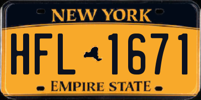 NY license plate HFL1671