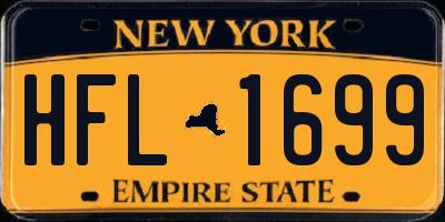 NY license plate HFL1699