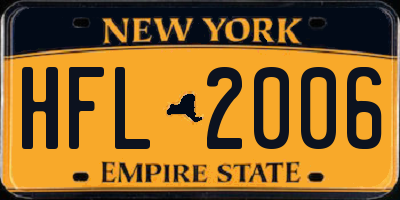 NY license plate HFL2006