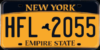 NY license plate HFL2055