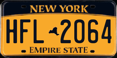 NY license plate HFL2064