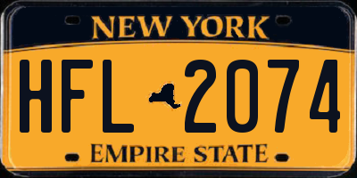 NY license plate HFL2074