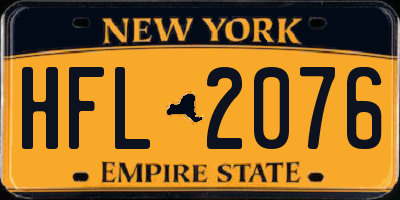 NY license plate HFL2076