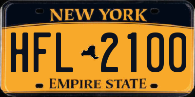 NY license plate HFL2100