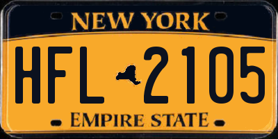 NY license plate HFL2105