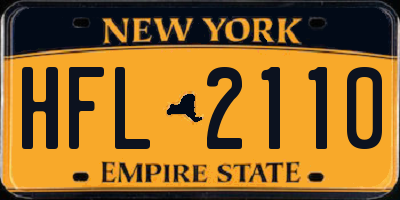 NY license plate HFL2110