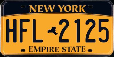NY license plate HFL2125