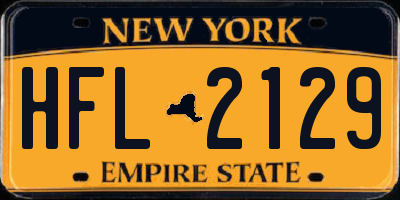 NY license plate HFL2129