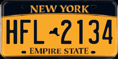 NY license plate HFL2134