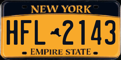 NY license plate HFL2143