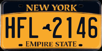 NY license plate HFL2146