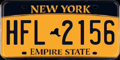 NY license plate HFL2156