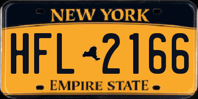 NY license plate HFL2166