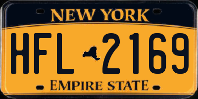 NY license plate HFL2169