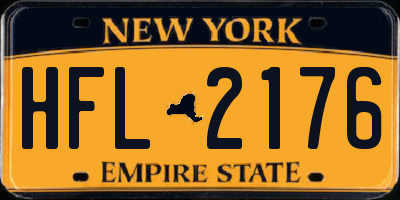 NY license plate HFL2176