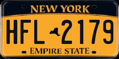 NY license plate HFL2179