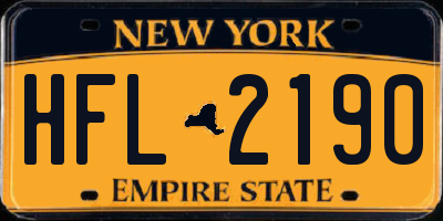 NY license plate HFL2190