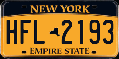 NY license plate HFL2193
