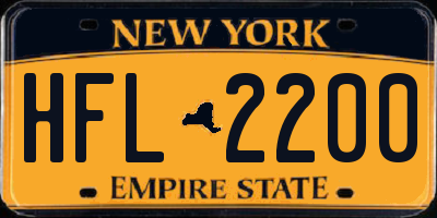 NY license plate HFL2200