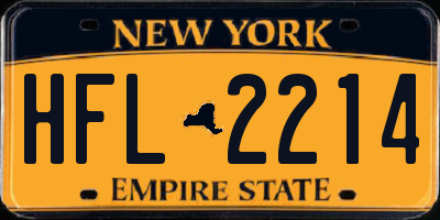 NY license plate HFL2214
