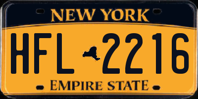 NY license plate HFL2216