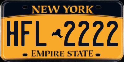 NY license plate HFL2222