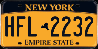 NY license plate HFL2232