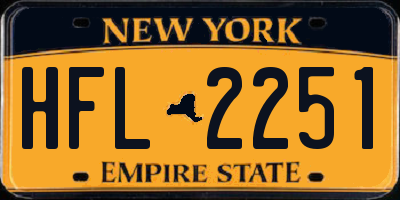 NY license plate HFL2251