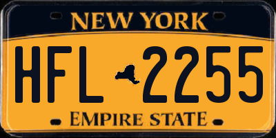 NY license plate HFL2255