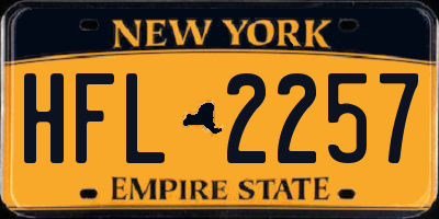 NY license plate HFL2257