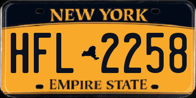 NY license plate HFL2258