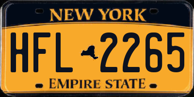 NY license plate HFL2265