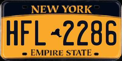 NY license plate HFL2286