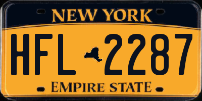 NY license plate HFL2287