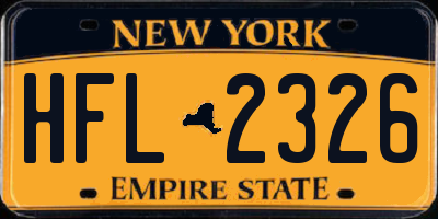 NY license plate HFL2326